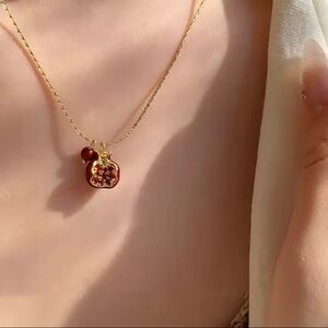 Fruit necklace Gold Red Charm Pendant Necklace